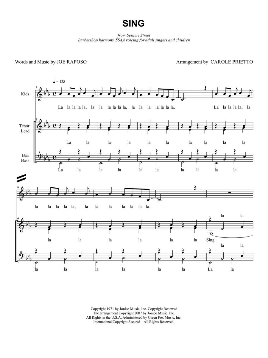 Sing Sing SSAA scores gallery preview page 1