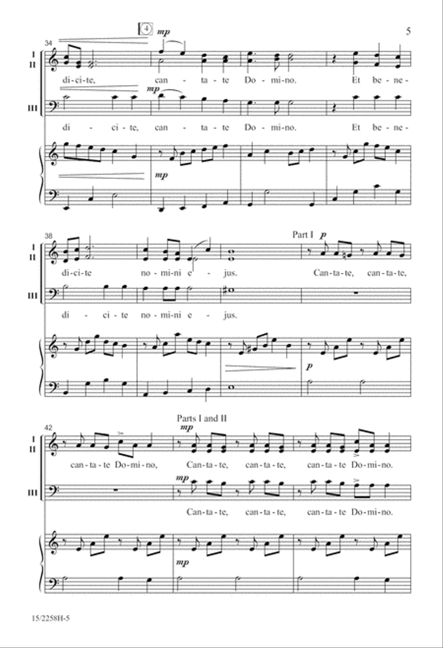 Cantate Domino Cantate Domino 3-Part scores gallery preview page 5