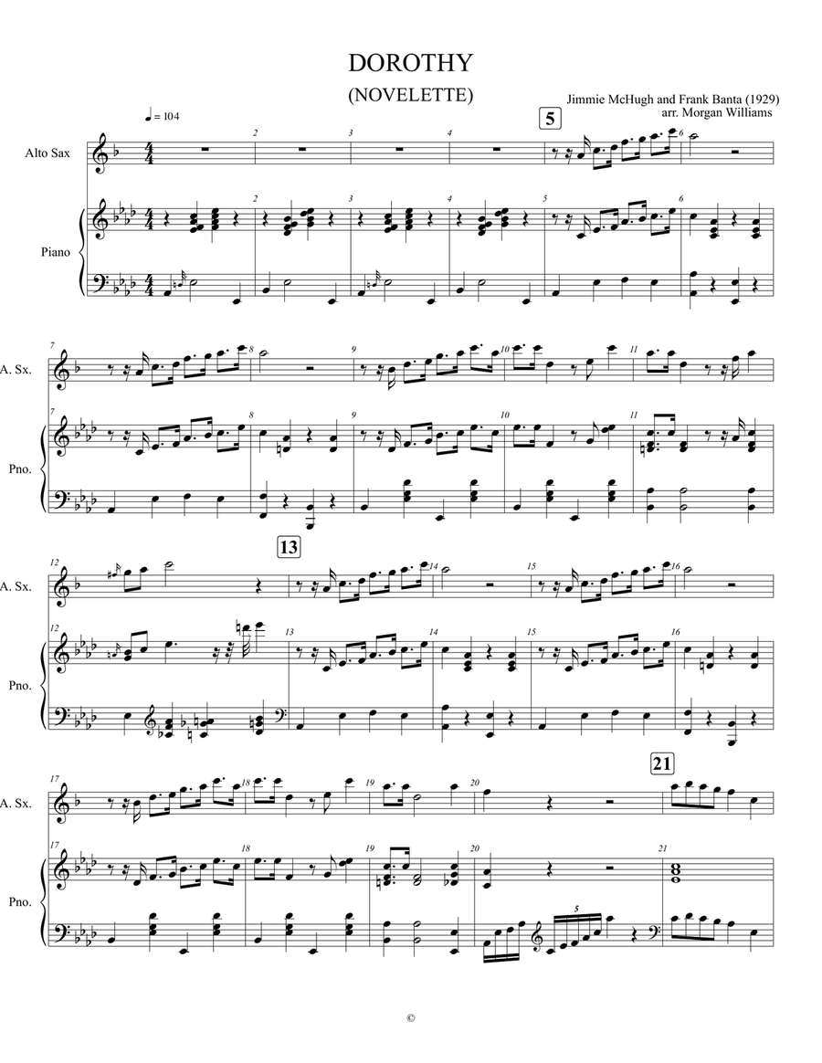 Dorothy Dorothy Alto Saxophone scores gallery preview page 4