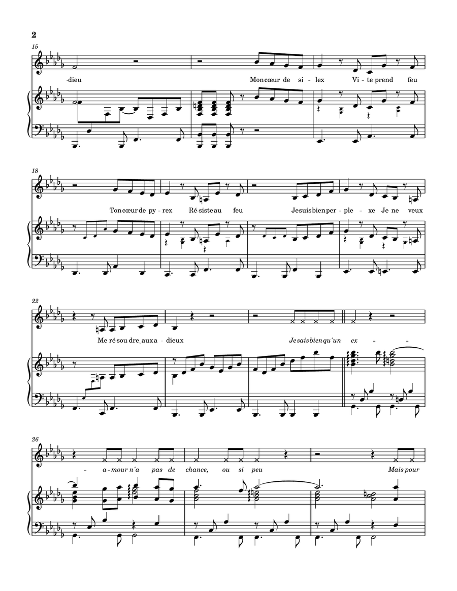 Comment Te Dire Adieu Piano, Vocal scores gallery preview page 2