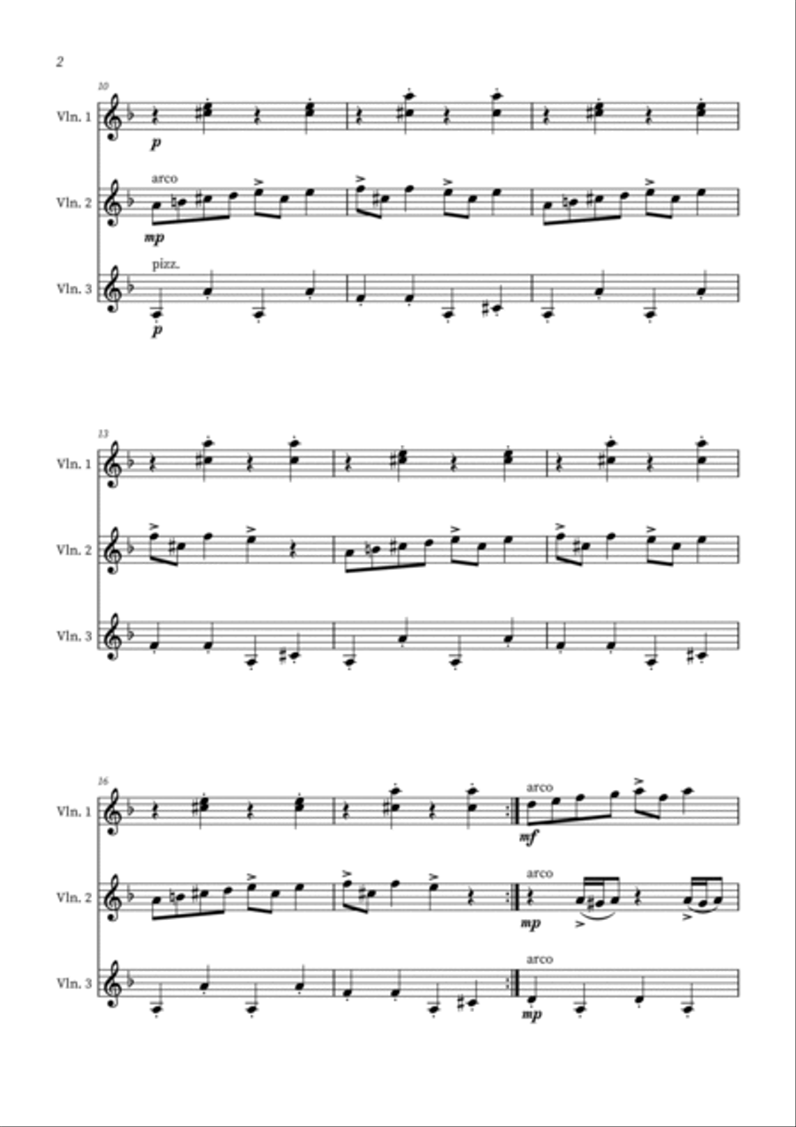 In The Hall Of The Mountain King - Violin Trio String Trio scores gallery preview page 2