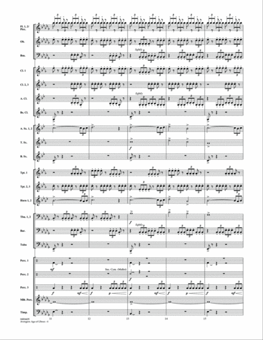 Avengers: The Age of Ultron (Main Theme) - Conductor Score (Full Score) Concert Band scores gallery preview page 4
