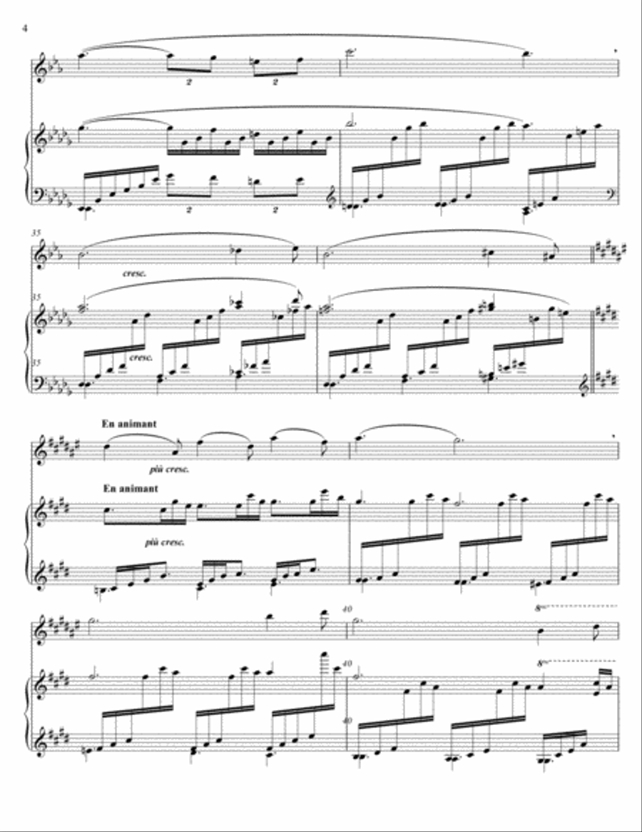 Debussy - Clair de Lune, transcribed for Clarinet in Bb and Piano B-Flat Clarinet scores gallery preview page 4