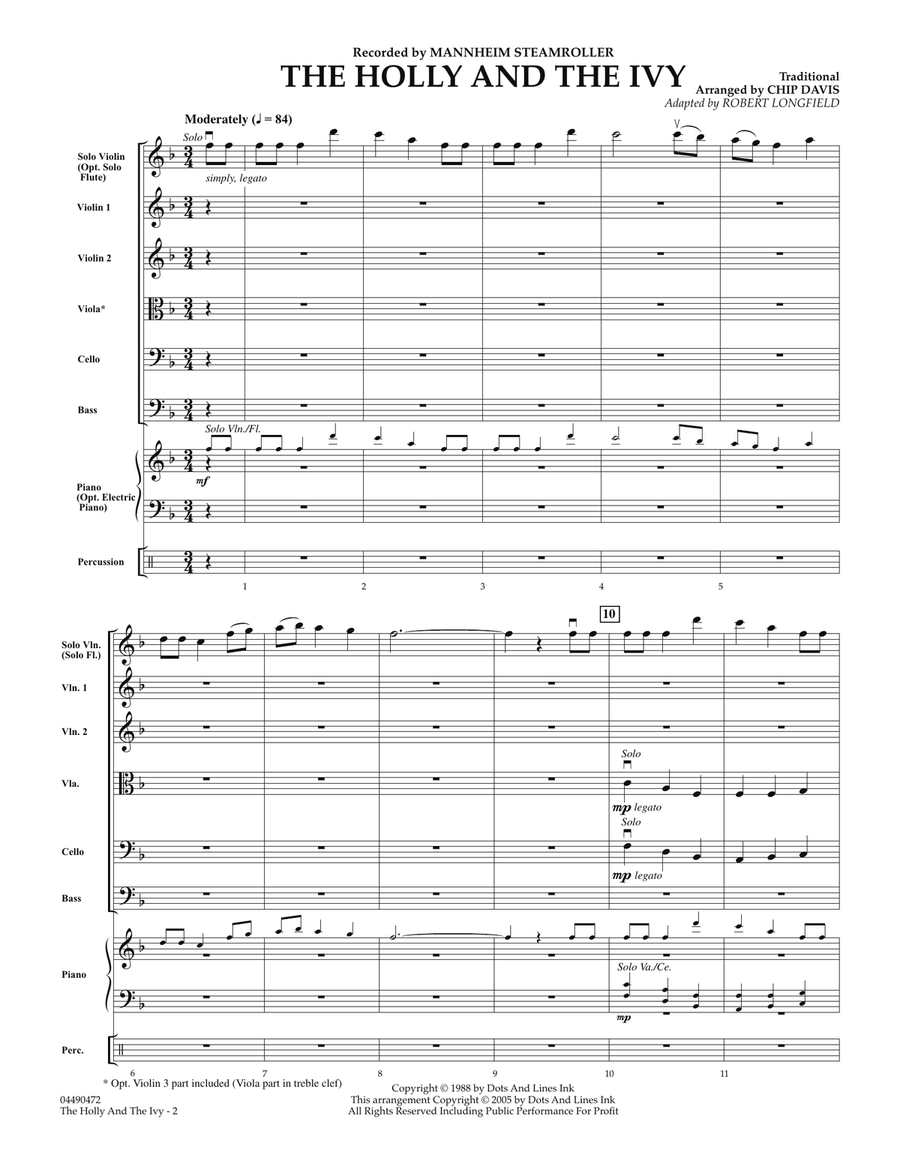 The Holly And The Ivy - Conductor Score (Full Score) Orchestra scores gallery preview page 2