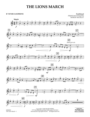The Lions March (arr. Robert Buckley) - Bb Tenor Saxophone