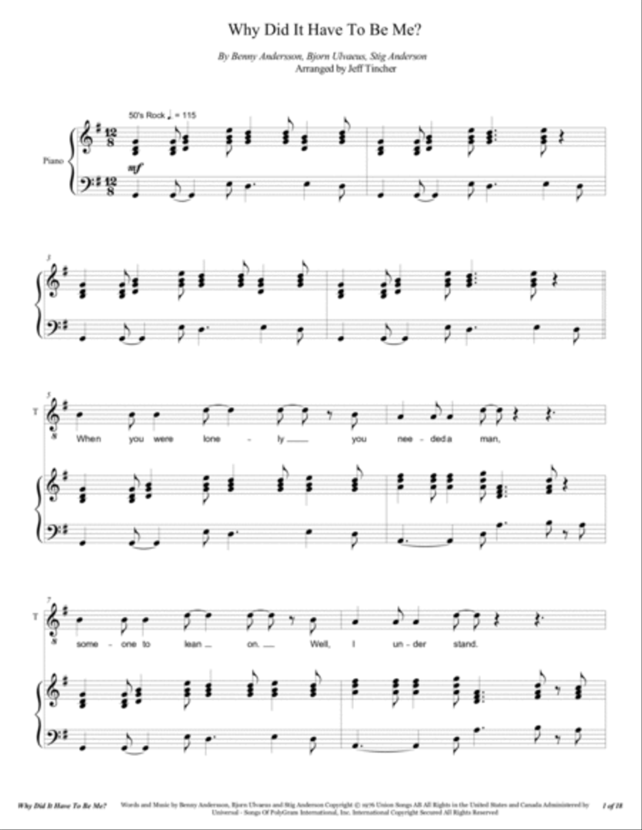 Why Did It Have To Be Me? 4-Part scores gallery preview page 2