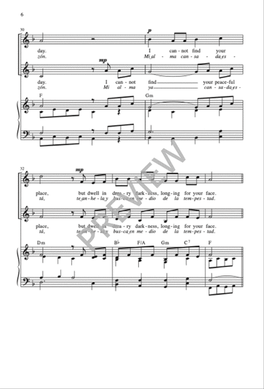 Shelter Me / Protégeme, Two-part edition 2-Part scores gallery preview page 7