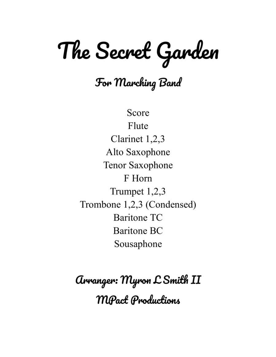 The Secret Garden (sweet Seduction) Marching Band scores gallery preview page 1