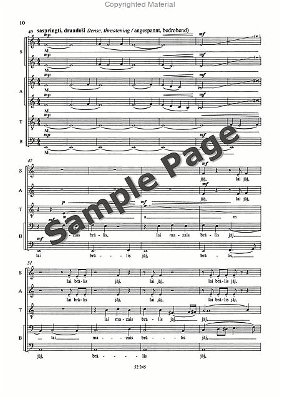 Ziles Zina: The Tomtit's Message SSAATTBB scores gallery preview page 11