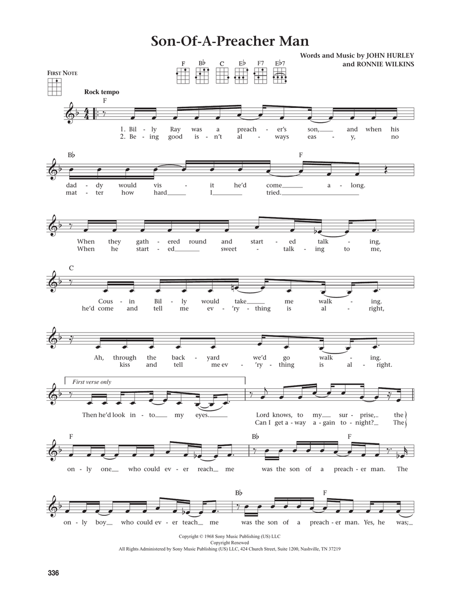 Son-Of-A-Preacher Man (from The Daily Ukulele) (arr. Jim Beloff) Ukulele scores gallery preview page 1