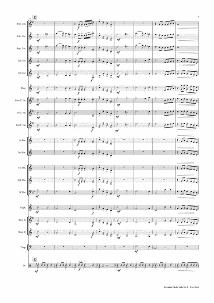 Jeremiah Clarke Suite No. 1 - Brass Band Score and Parts PDF image number null