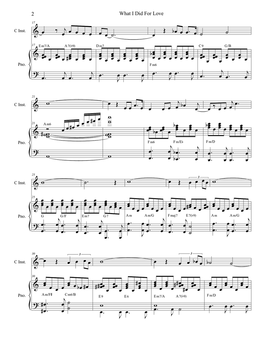 What I Did For Love Piano scores gallery preview page 2
