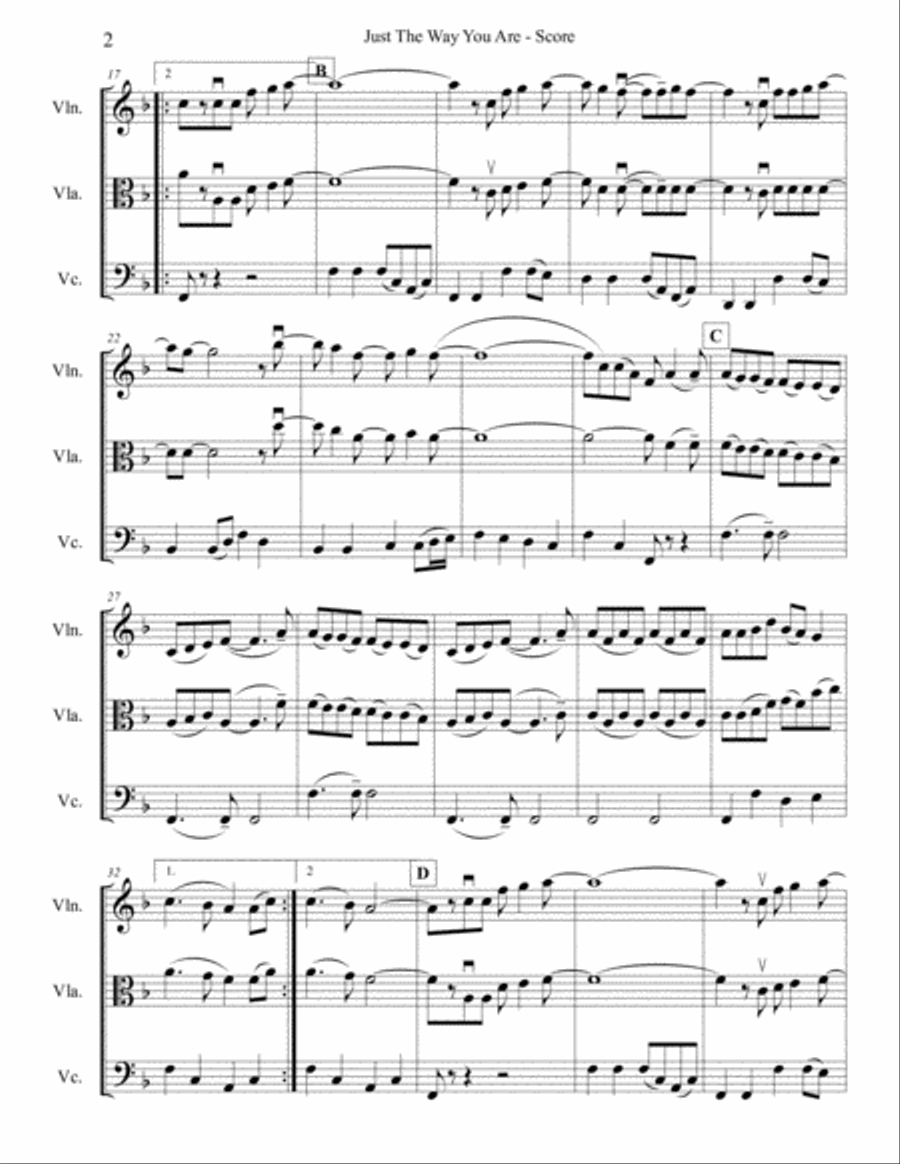 Just The Way You Are String Trio scores gallery preview page 2