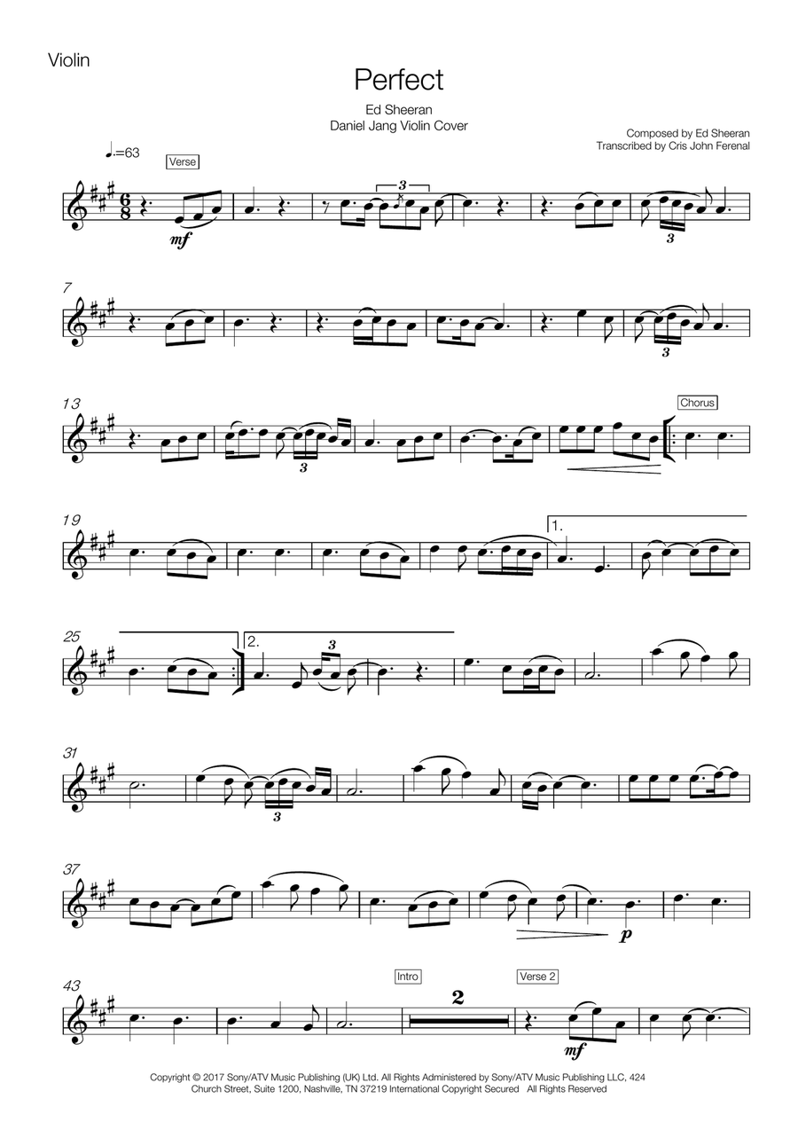 Perfect Violin Solo scores gallery preview page 1