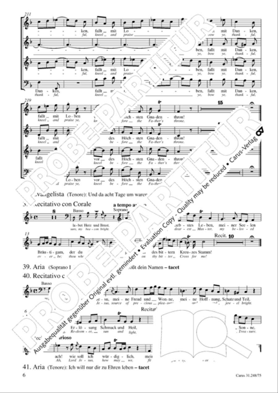 Christmas Oratorio (Weihnachtsoratorium, Teile IV-VI) 4-Part scores gallery preview page 7