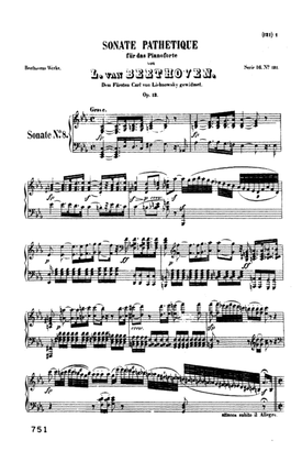 Book cover for Sonata No. 8, Op. 13, in C Minor ("Pathétique")