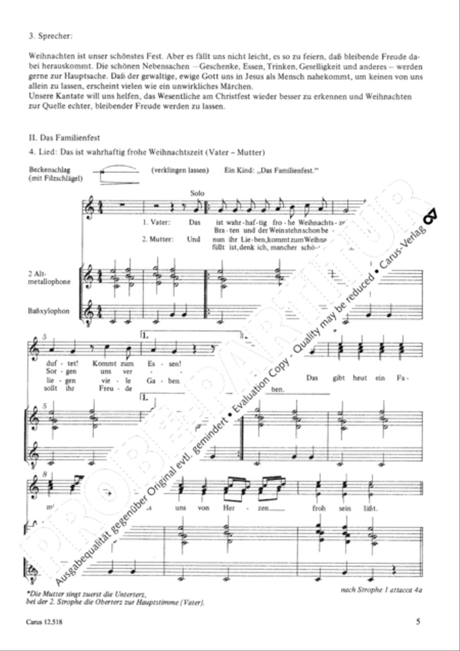 Das Weihnachtsfest Unison Choir scores gallery preview page 6