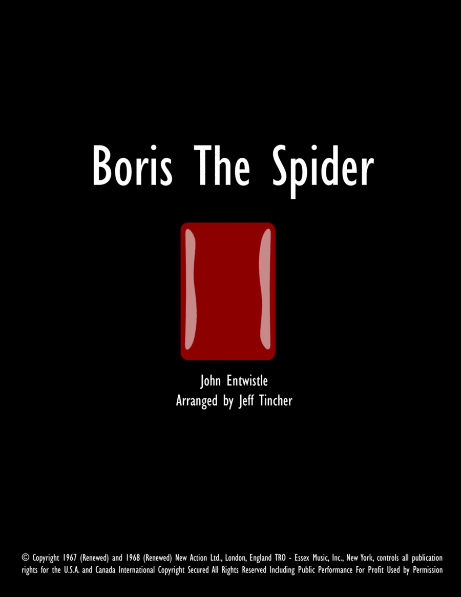 Boris The Spider Piano, Vocal, Guitar scores gallery preview page 1