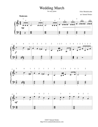 Wedding March (Mendelssohn) - for easy piano