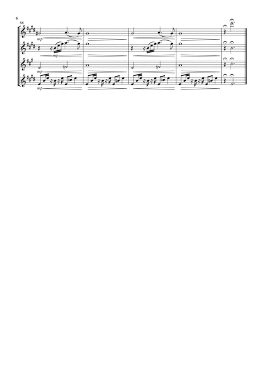 One Day I'll Fly Away Flute Quartet scores gallery preview page 6