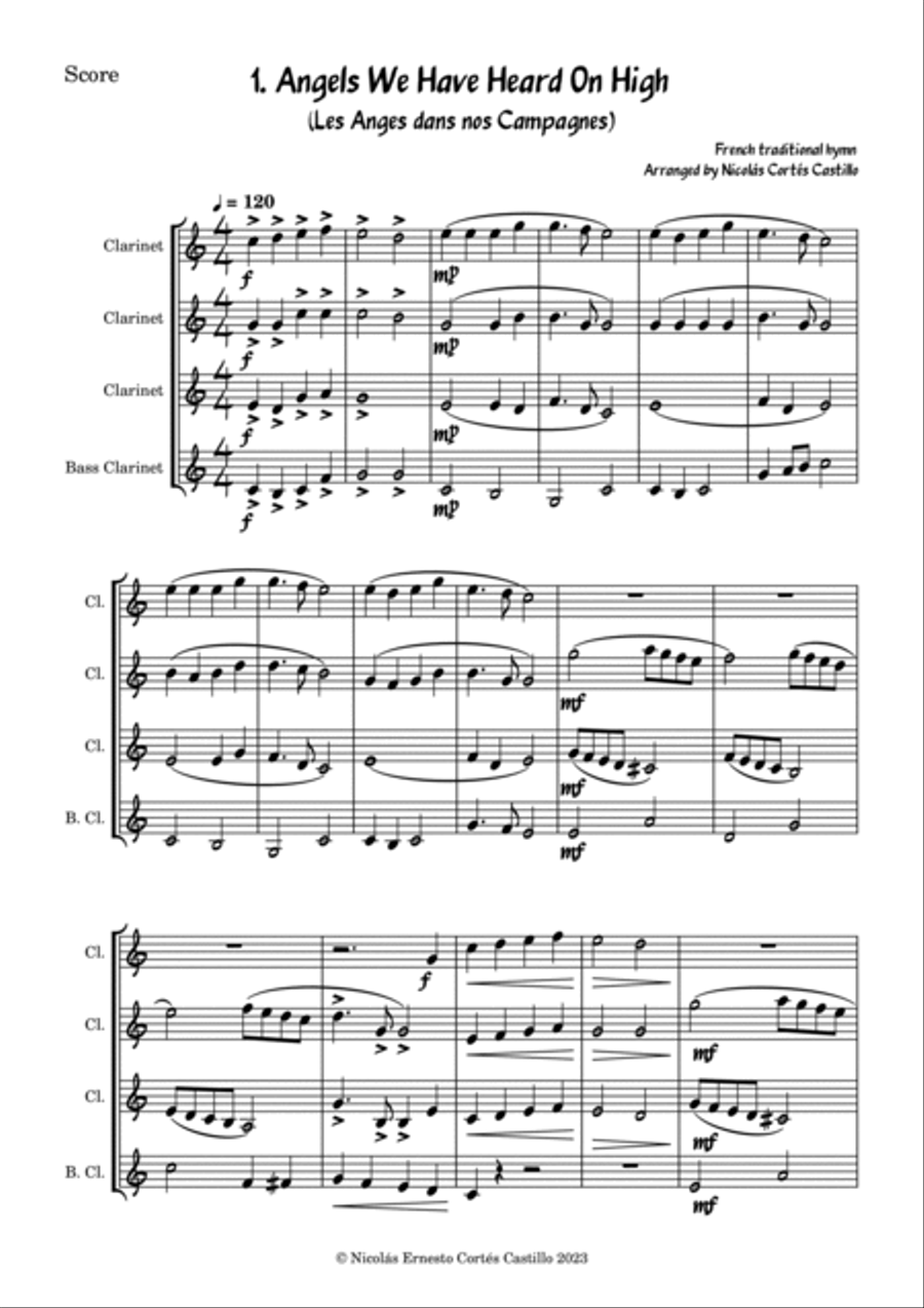 17 Christmas Carols for Clarinet Quartet Clarinet Quartet scores gallery preview page 2
