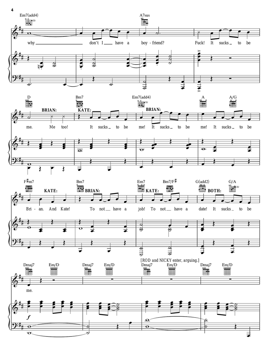 It Sucks To Be Me (from Avenue Q) Piano, Vocal scores gallery preview page 4