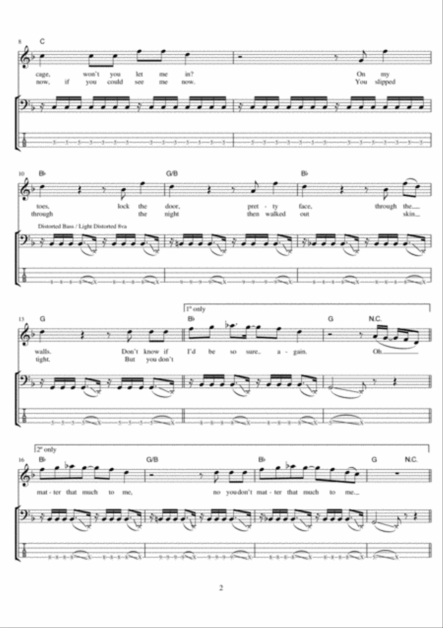 Lights Out Guitar Tablature scores gallery preview page 2