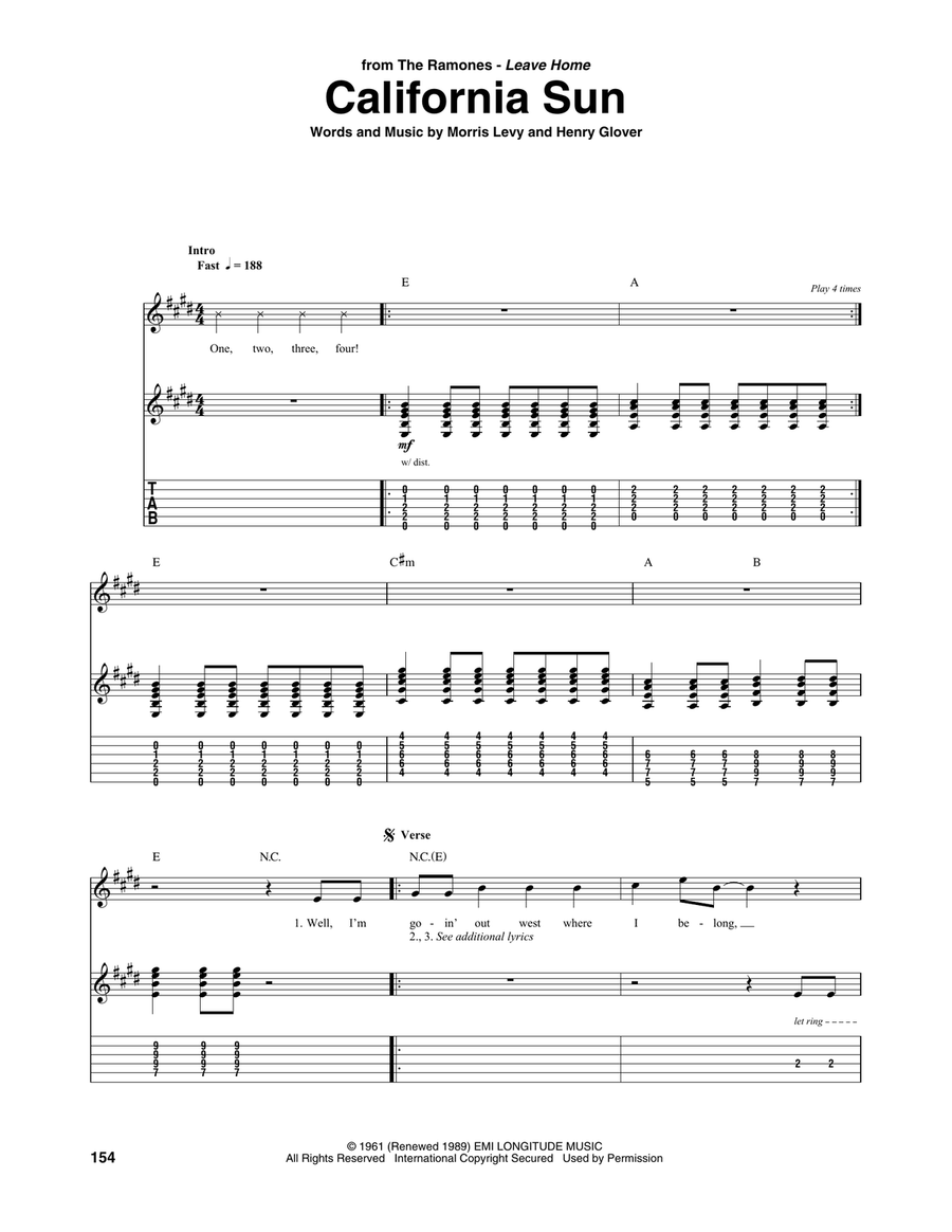 California Sun Acoustic Guitar scores gallery preview page 1
