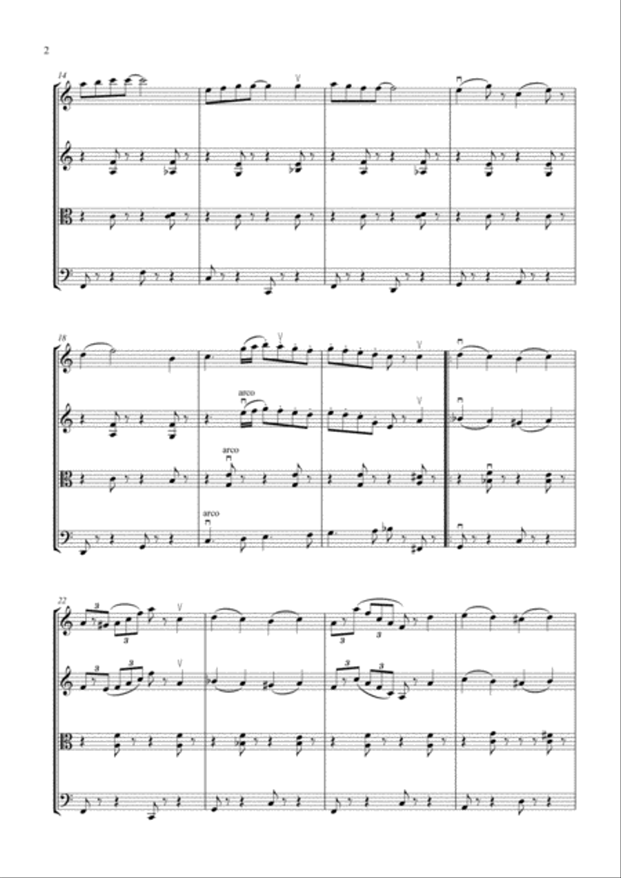 Santa Claus Is Comin' To Town String Quartet scores gallery preview page 4