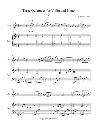 Three Quietudes for Violin and Piano #3