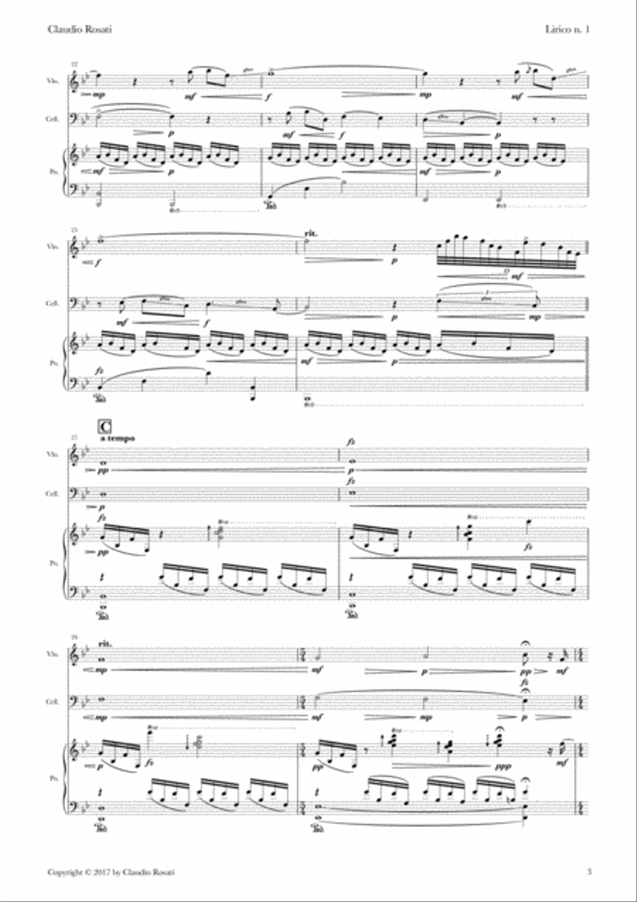 Lirico n. 1 (piano-cello-violin) Piano Trio scores gallery preview page 5