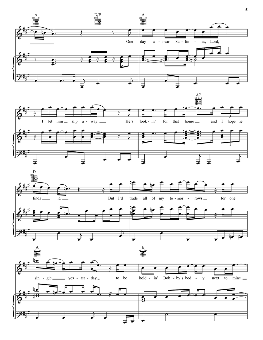 Me And Bobby McGee Me And Bobby McGee Piano, Vocal, Guitar scores gallery preview page 5