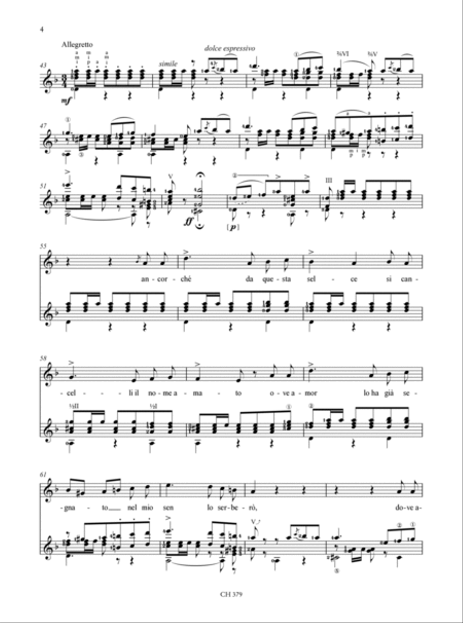 Quando incise su quel marmo. Scena ed Aria for Soprano (Contralto) and Guitar Contralto Voice scores gallery preview page 4