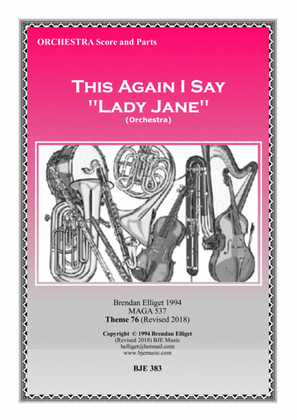 This Again I Say - "Lady Jane" - Orchestra Score and Parts