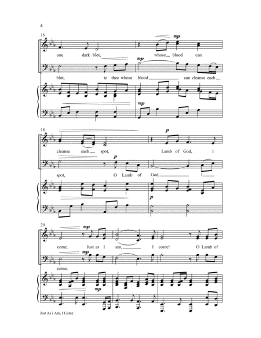 Just as I Am, I Come Just as I Am, I Come 4-Part scores gallery preview page 5