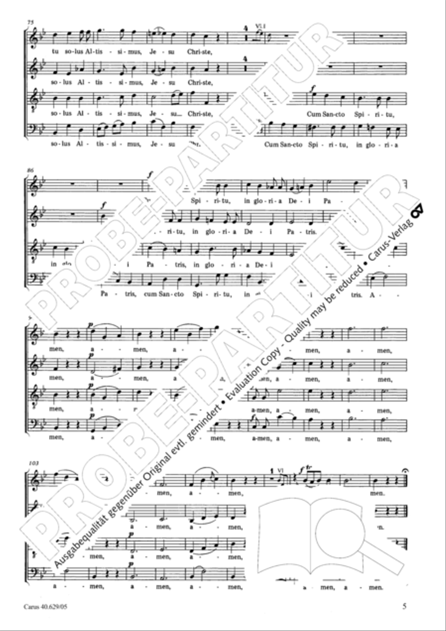 Missa brevis in B flat major 4-Part scores gallery preview page 6
