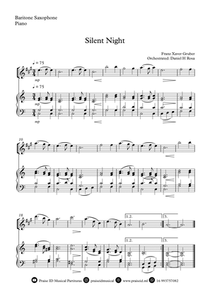 Silent Night - Christmas Carol - Baritone Saxophone and Piano