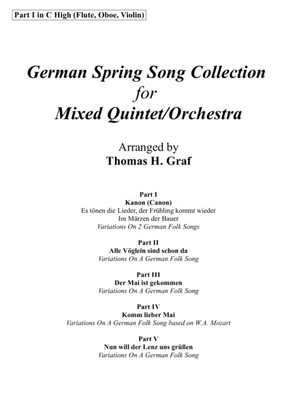 German Spring Song Collection - 5 Concert Pieces - Multiplay - Part 1 in C High
