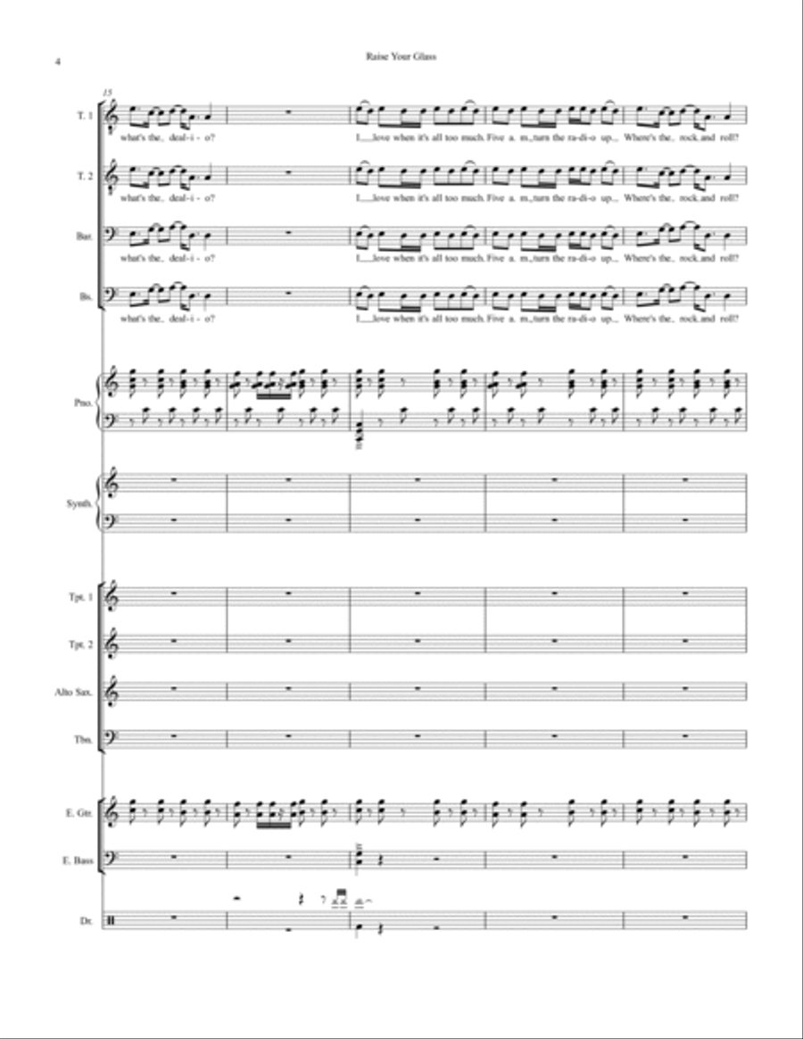 Raise Your Glass Large Ensemble scores gallery preview page 4