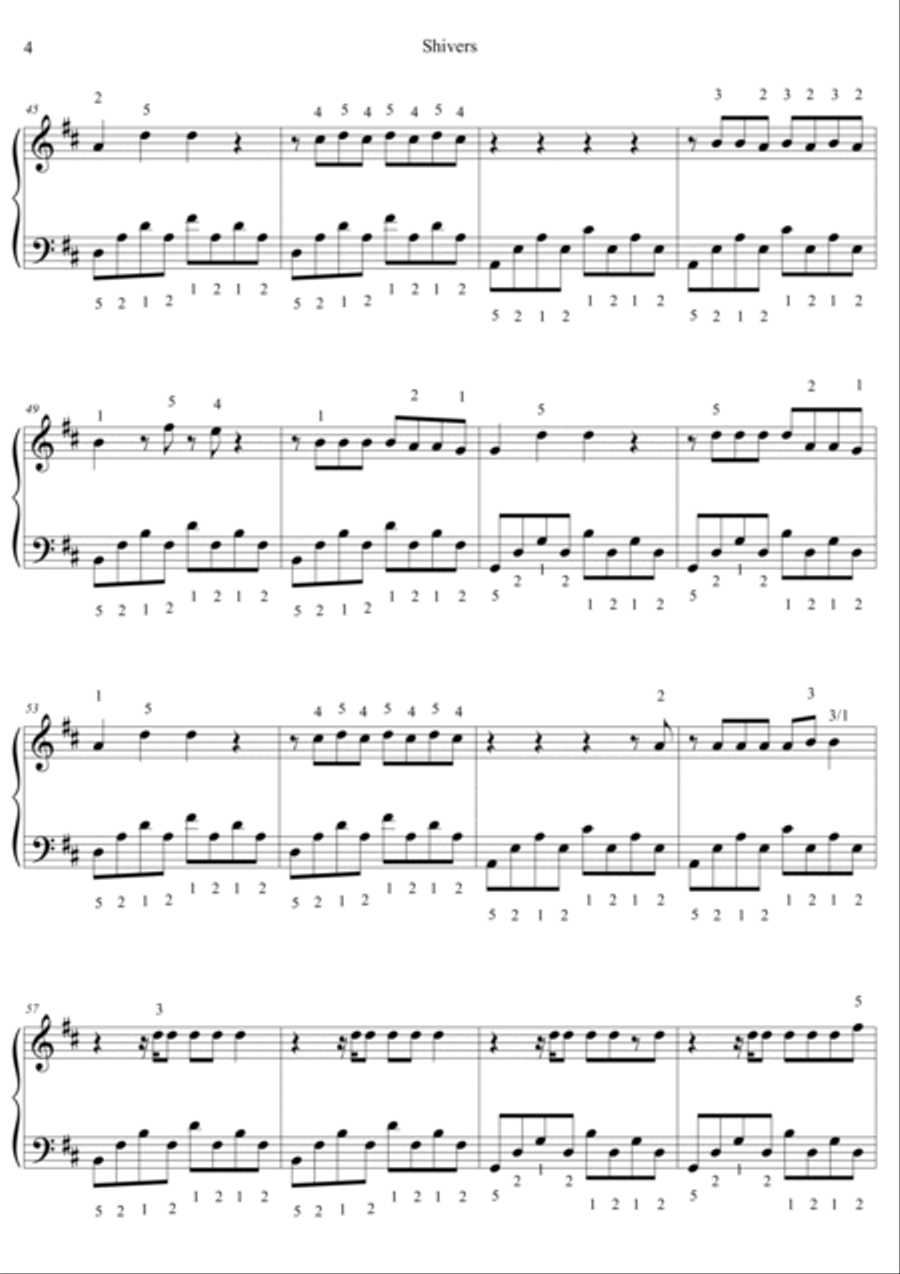 Shivers Piano Solo scores gallery preview page 4