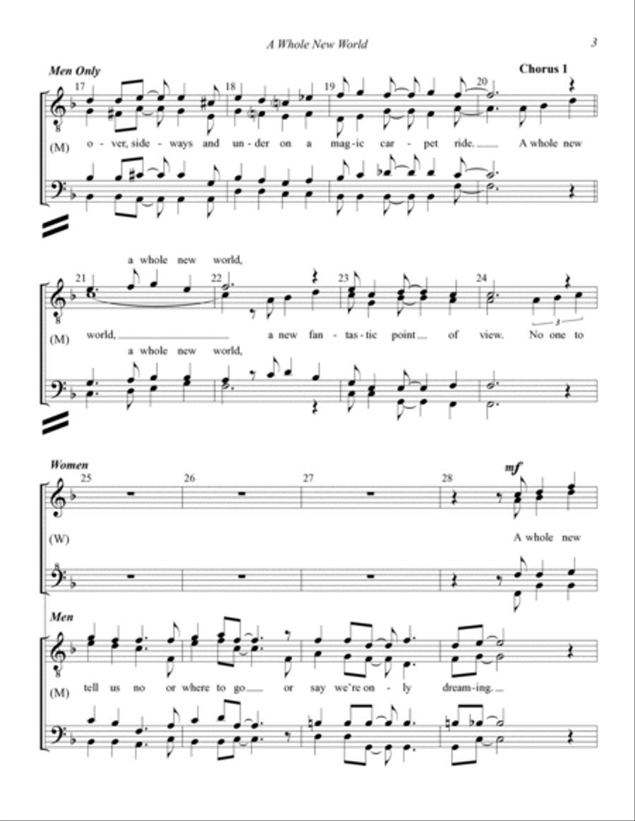 A Whole New World (from Aladdin) (arr. Theo Hicks) SSAATTBB scores gallery preview page 3
