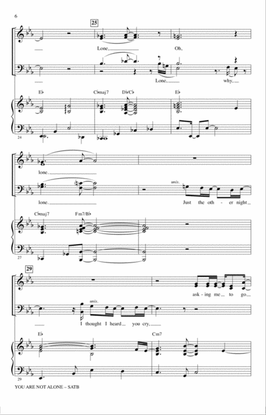 You Are Not Alone 4-Part scores gallery preview page 5