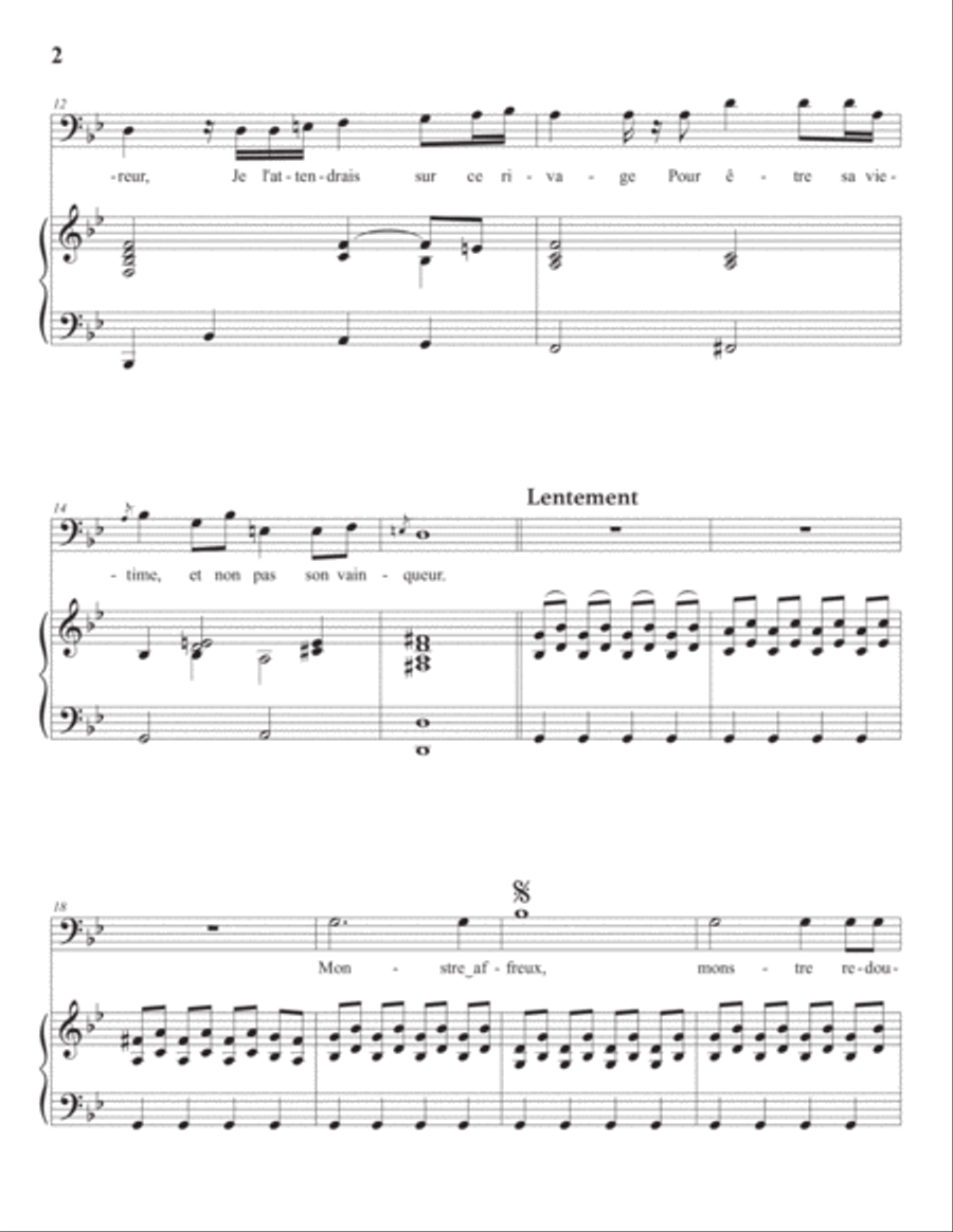 RAMEAU: Monstre affreux, monstre redoutable (transposed to G minor) Voice scores gallery preview page 3