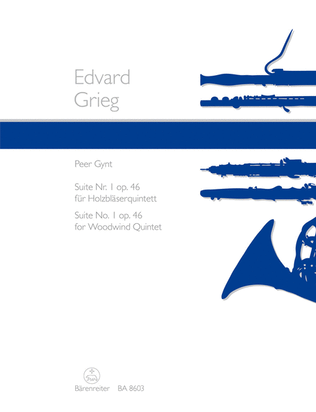 Book cover for Peer Gynt Suite Suite, No. 1 for Woodwind Quintet, Op. 46