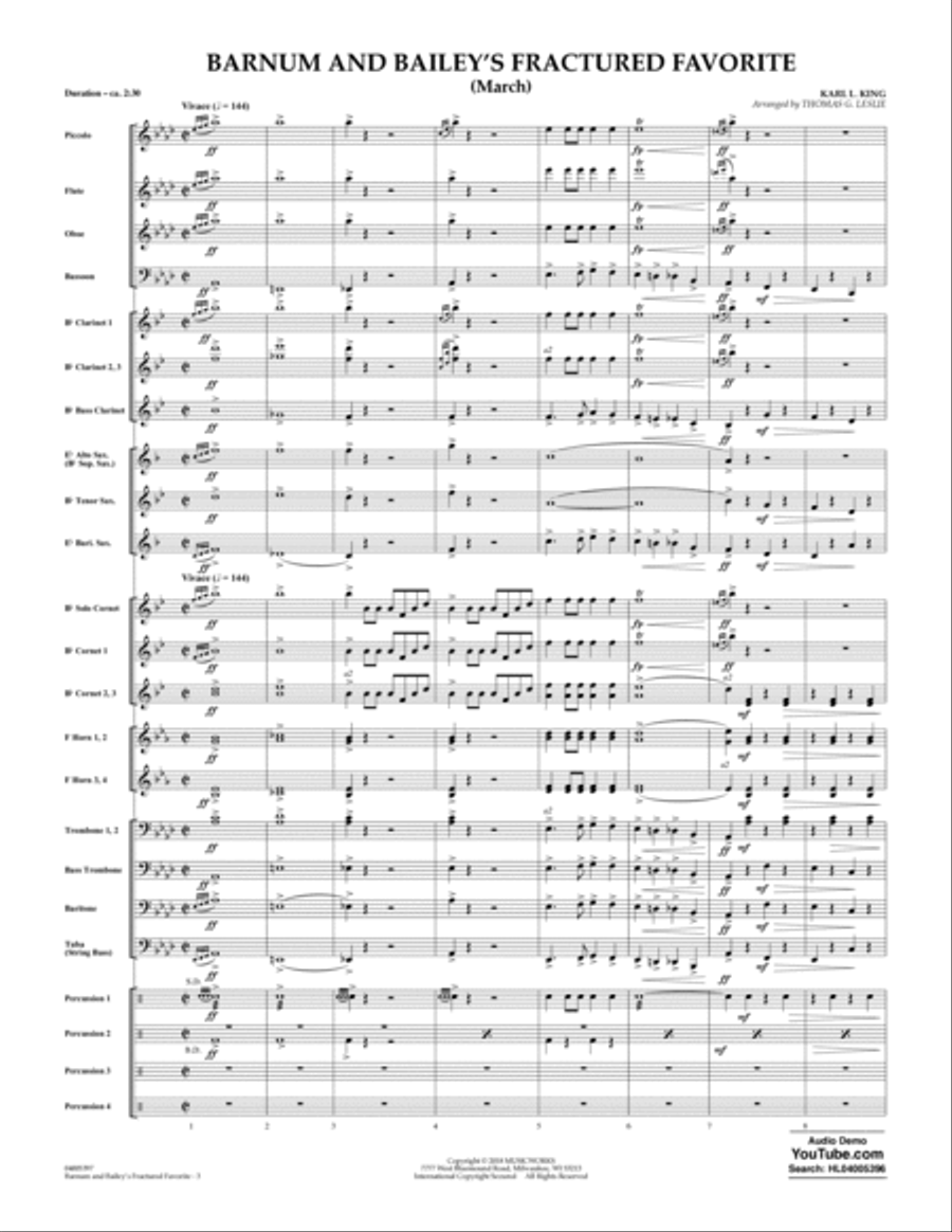 Barnum and Bailey's Fractured Favorite - Conductor Score (Full Score) Concert Band scores gallery preview page 3