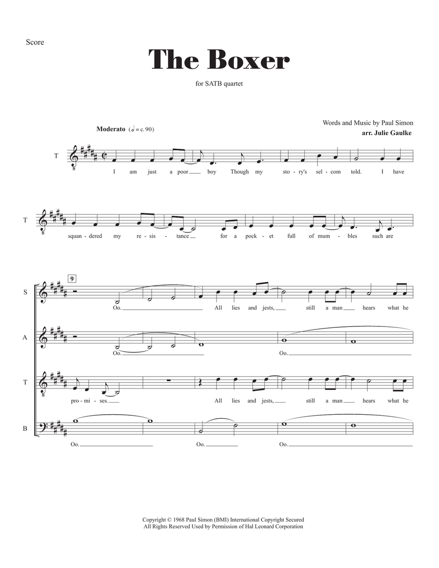 The Boxer 4-Part scores gallery preview page 1