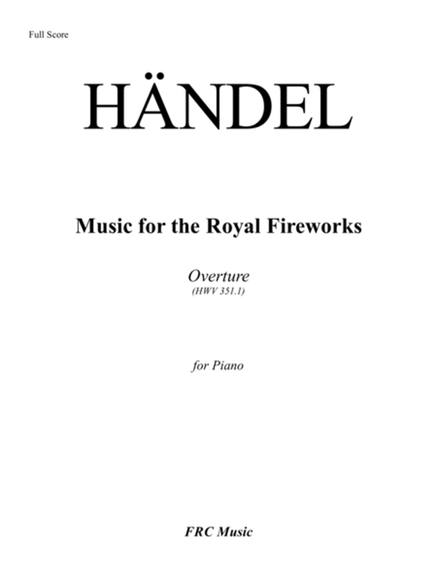 Music for the Royal Fireworks - Overture (HWV 351.1) for Piano image number null