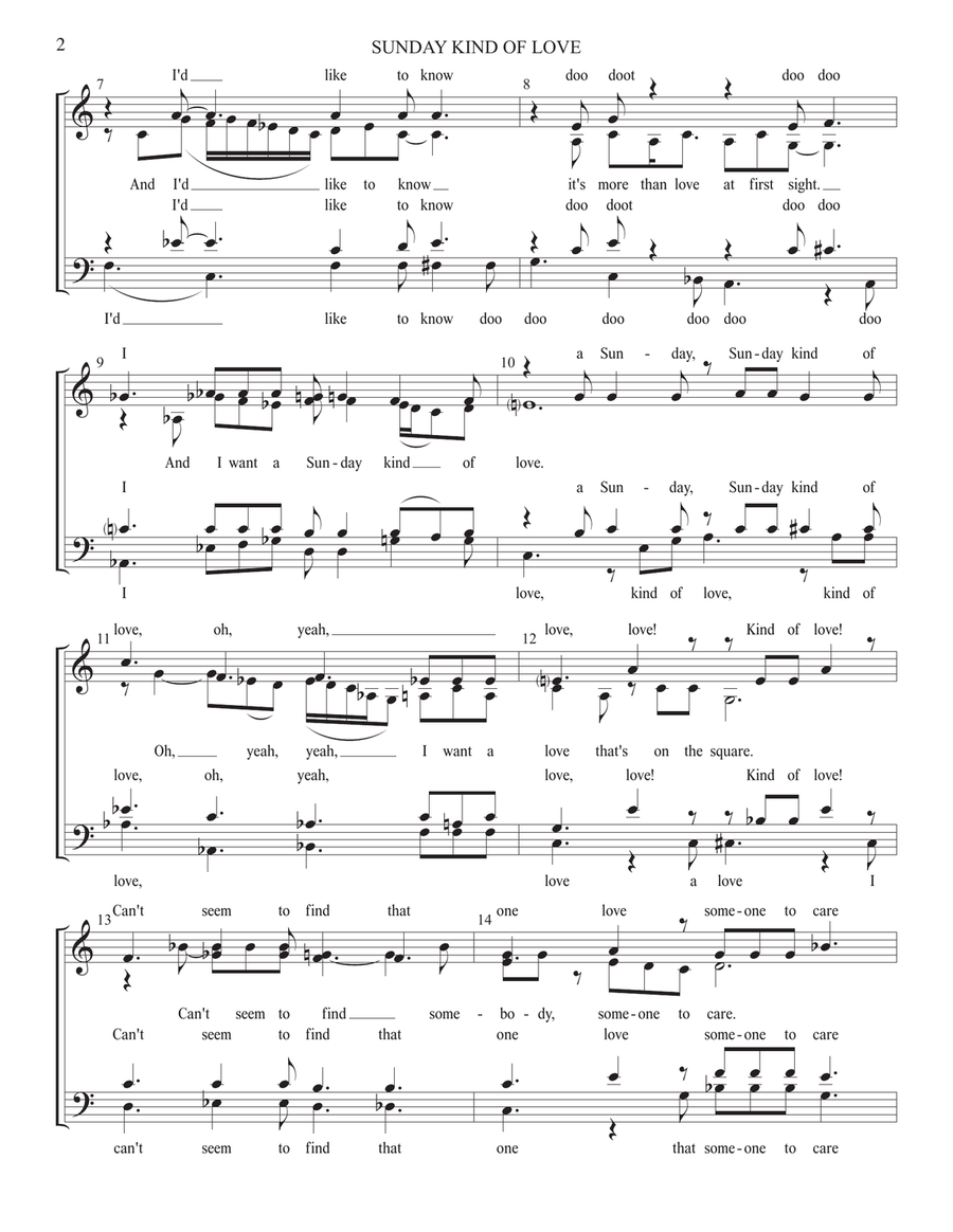 Sunday Kind Of Love Sunday Kind Of Love 4-Part scores gallery preview page 2