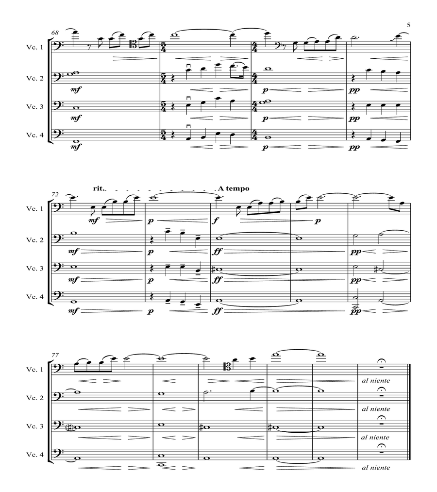 Koral & Vocalise for cello quartet image number null