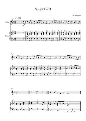 Sussex Carol, For Flute & Piano